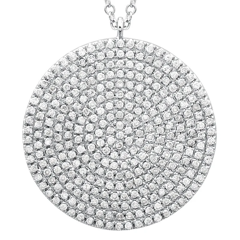 14k Yellow Gold Diamond Disc Pendant