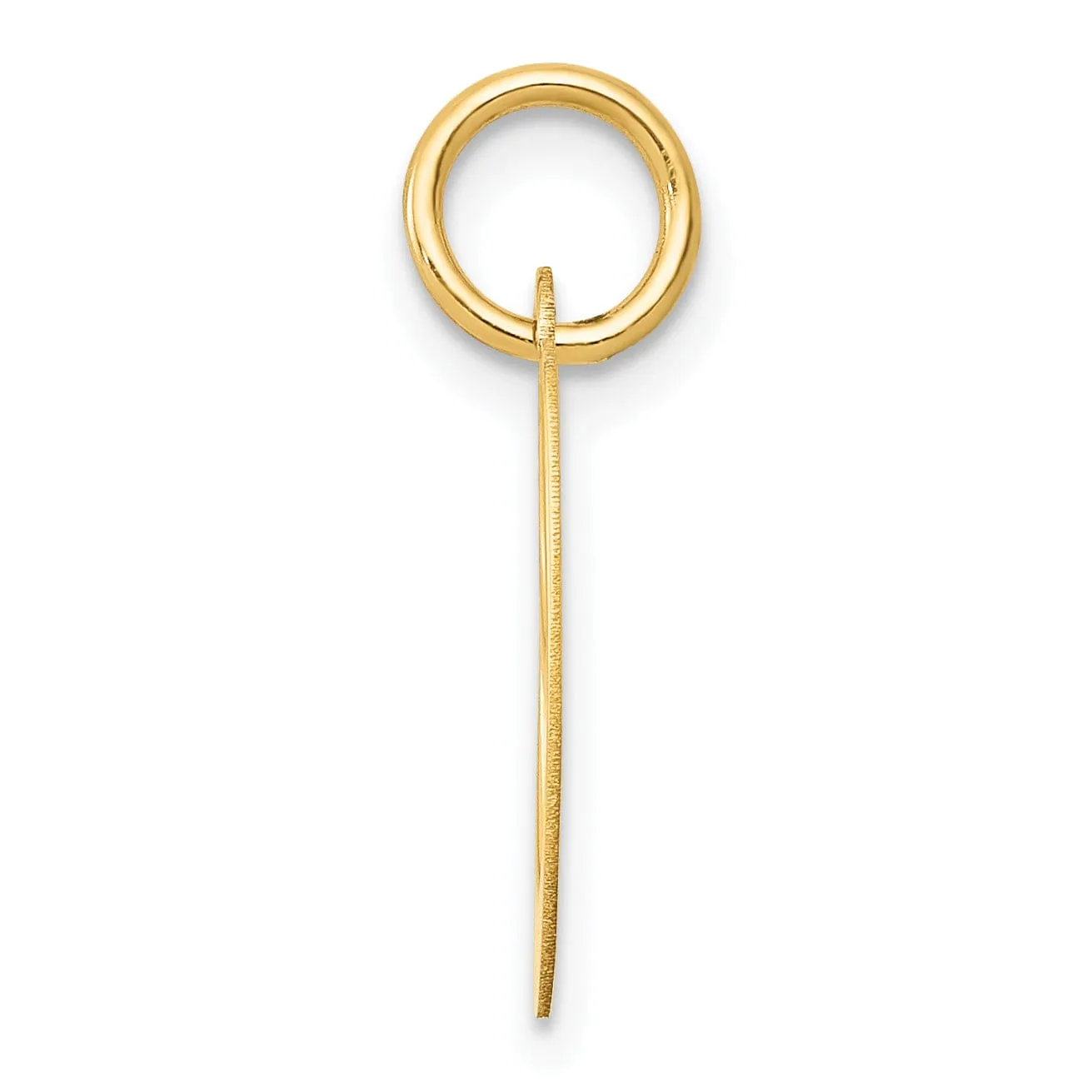 14K Yellow Gold Small Size Fancy Script Letter O Initial Pendant
