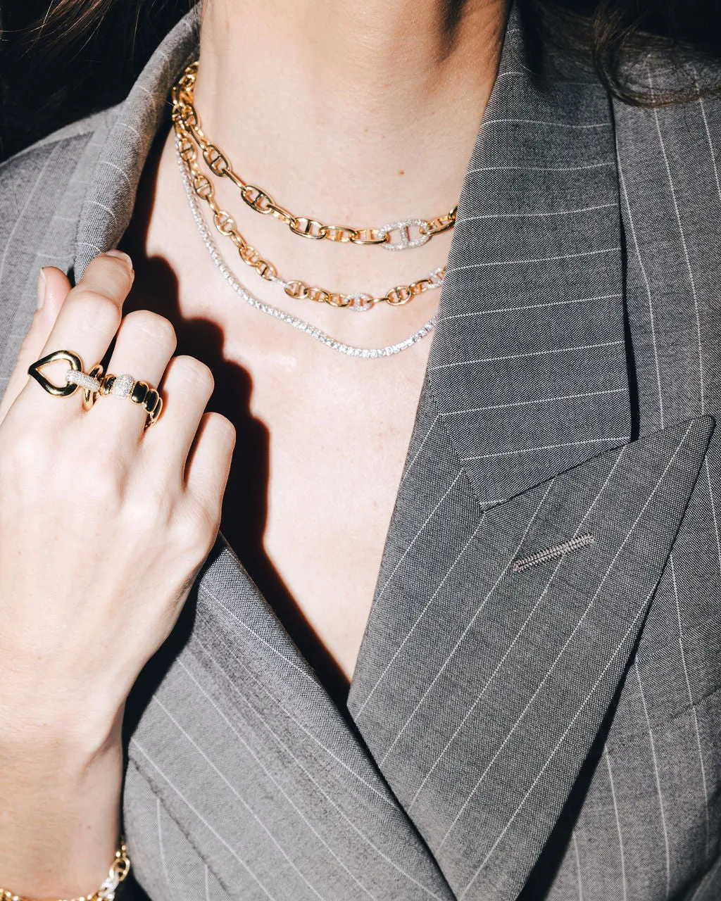 14KYW Pave Bar Ring