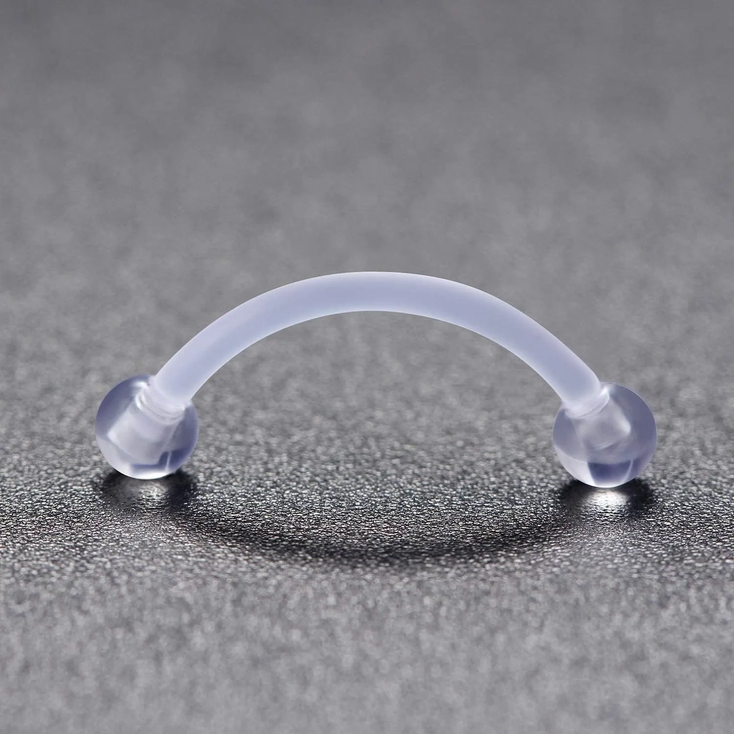 16g Curved Barbell Bridge Eyebrow Piercing Retainer Jewelry, Snake Eyes Tongue Rings, Bioflex Plastic Clear Piercing Retainer Belly Button Ring, Labret Rook Helix Tragus Piercing Earring Jewelry 6-12mm