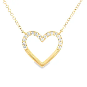 .17ct 14k Yellow Gold Diamond Heart Pendant