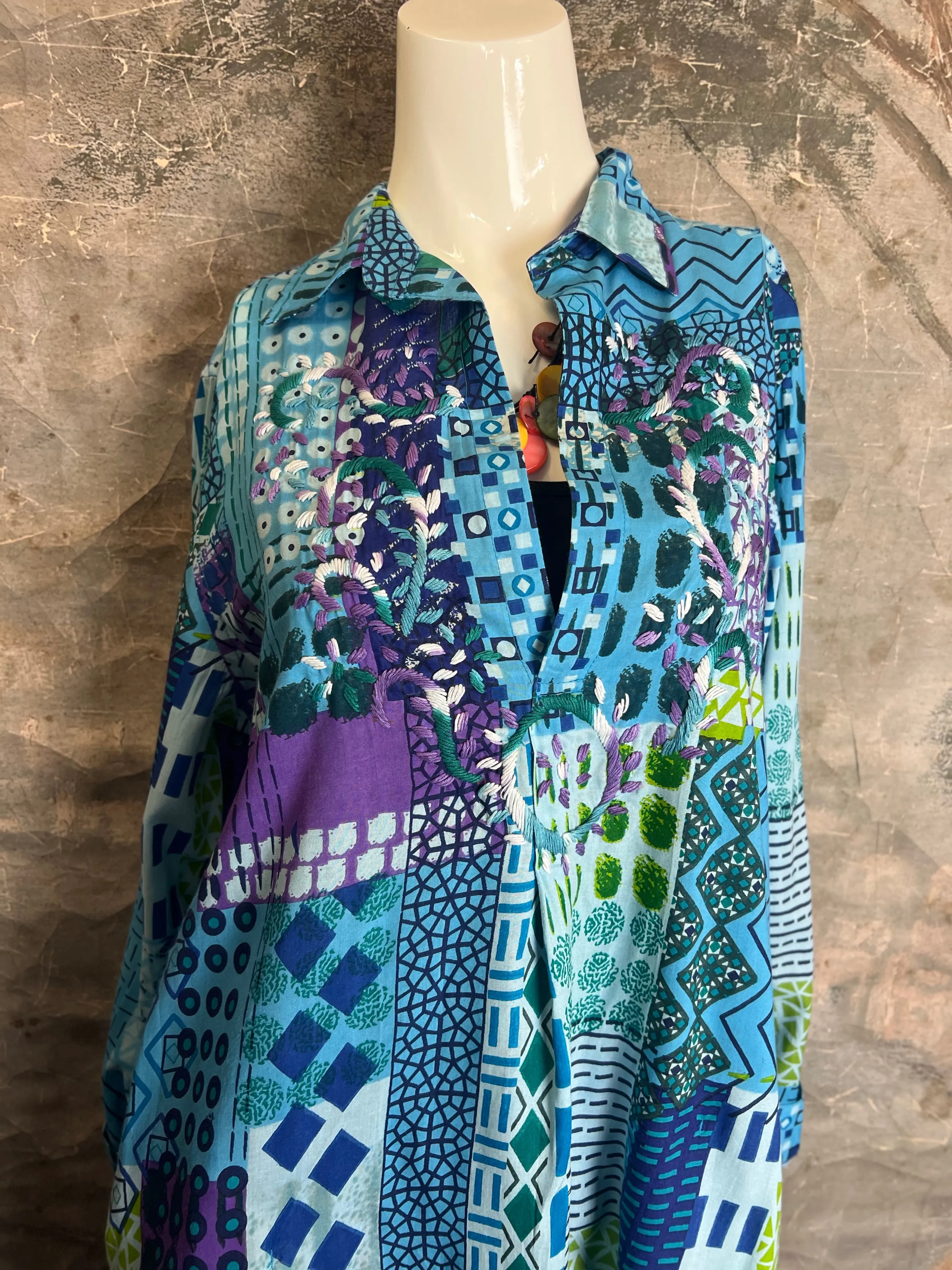18326 Embroidered Tunic-beach vibes
