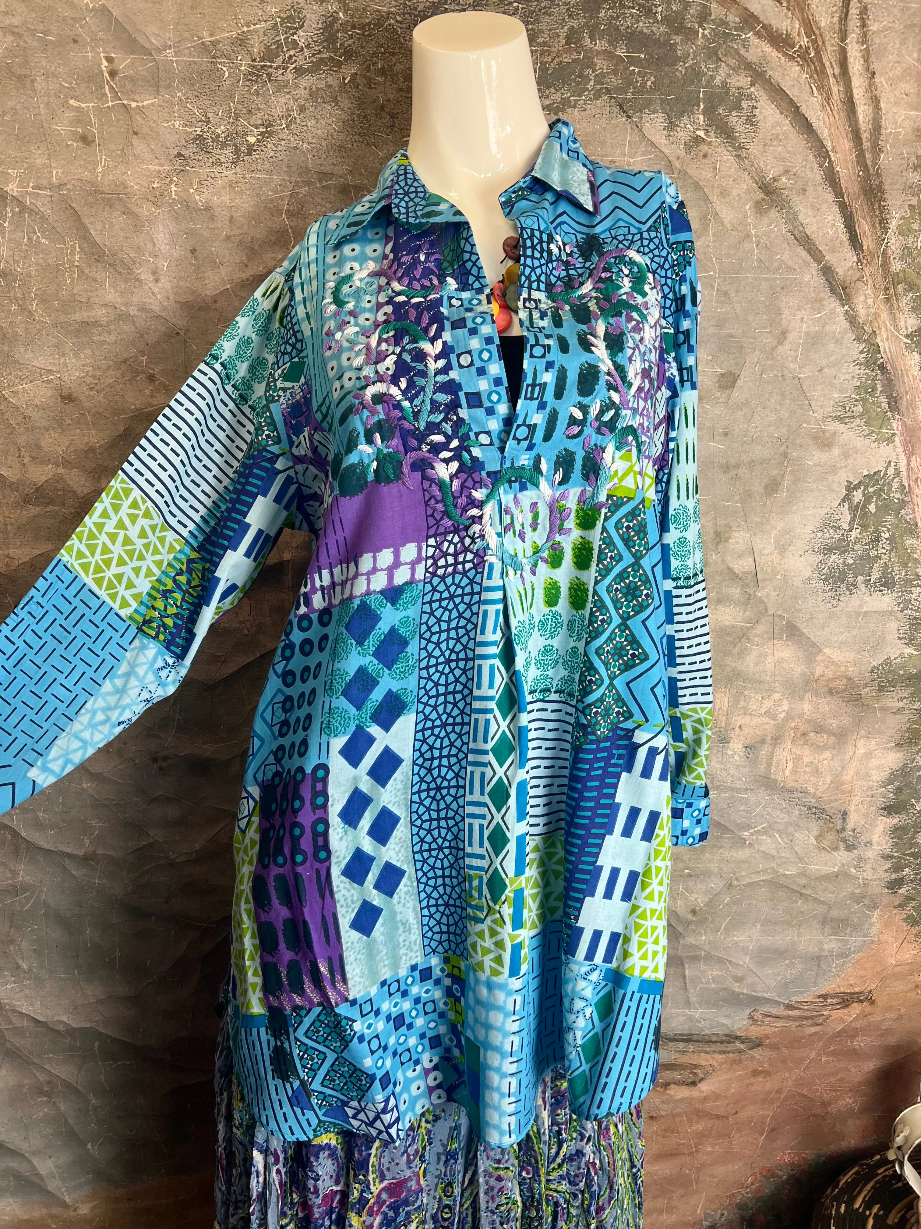 18326 Embroidered Tunic-beach vibes