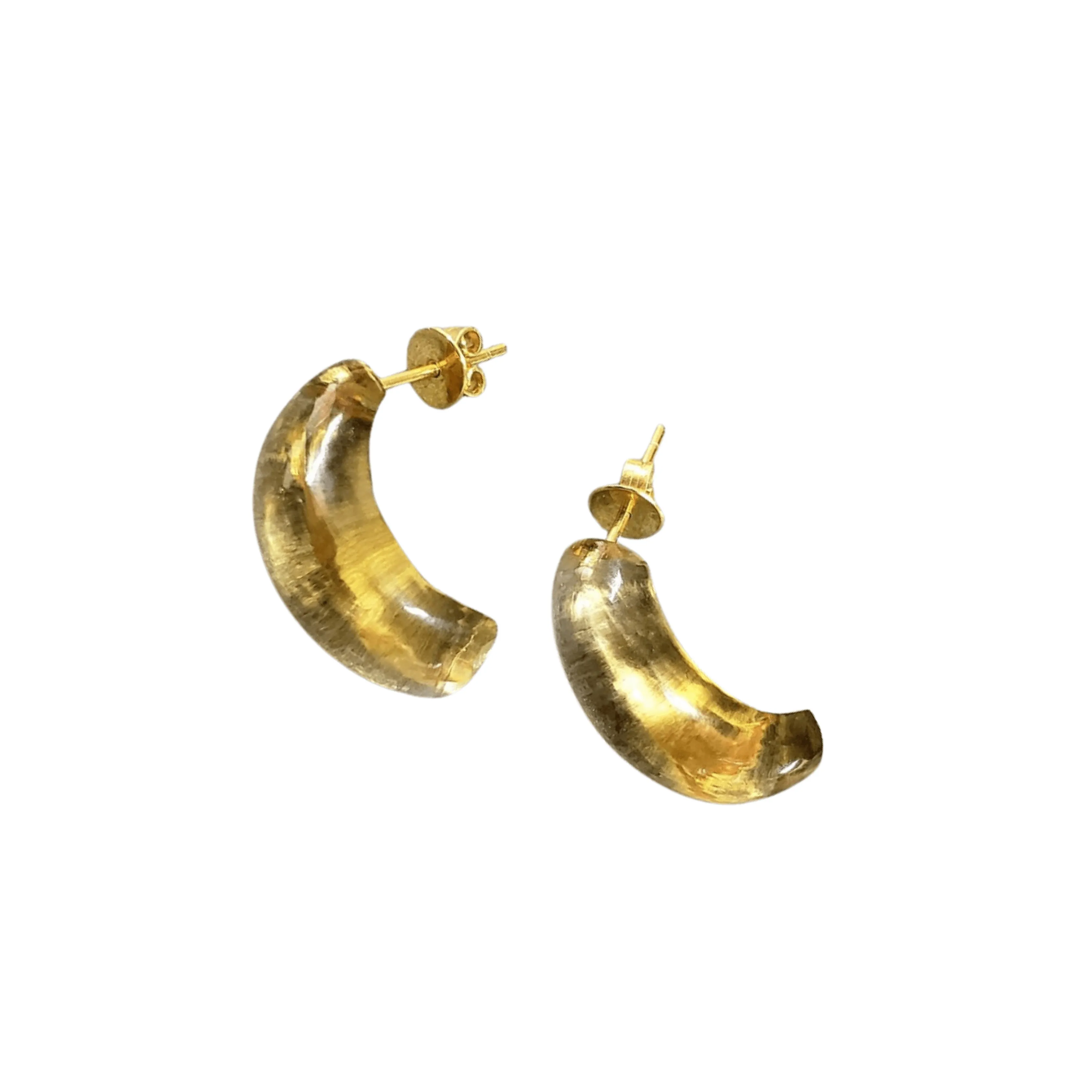 18k Gold Natural Yellow Citrine Earrings