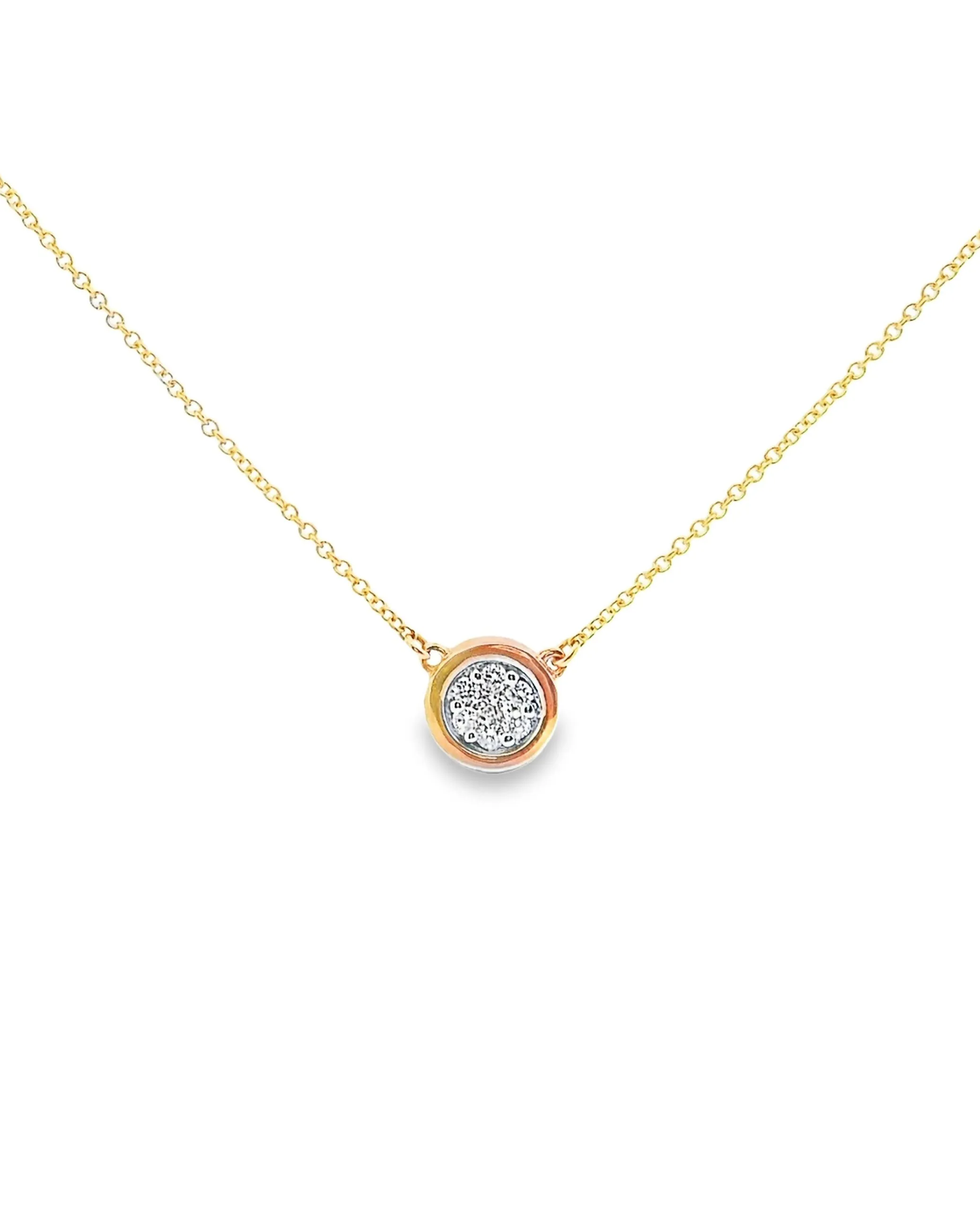 18K Rose Gold Diamond Pendant Necklace