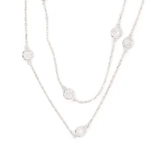 18k White Gold 36" Diamond By The Yard Necklace