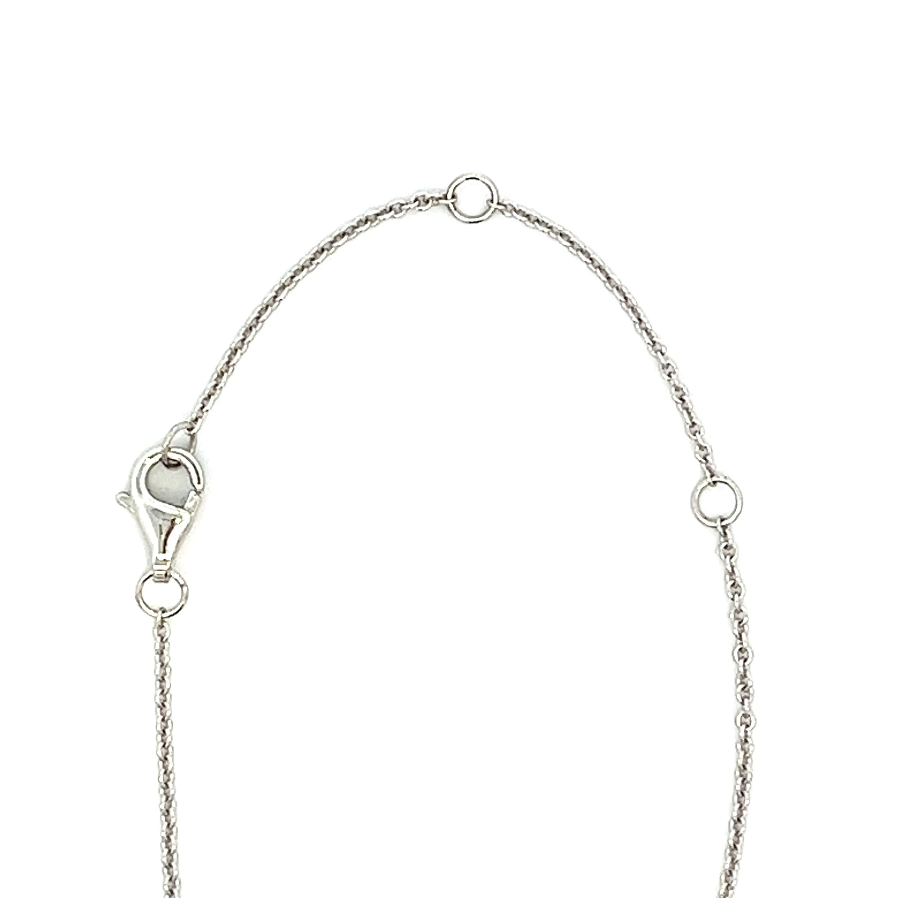 18k White Gold Diamond and Sapphire Pendant
