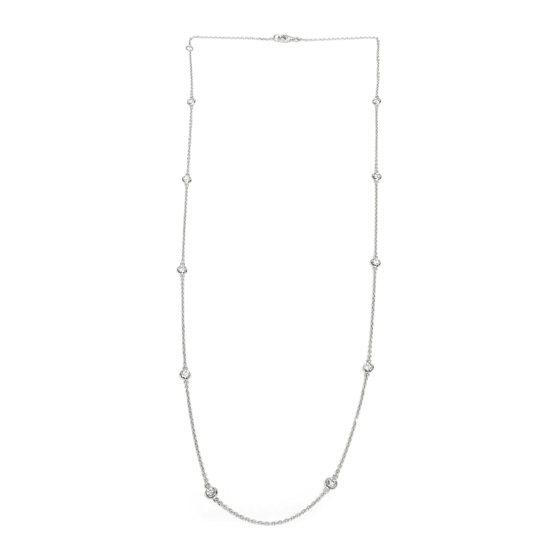 18K White Gold Tdw. 0.57ct Diamond Chain Necklace - 20730574