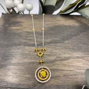 18kt Yellow Sapphire & Diamond Necklace