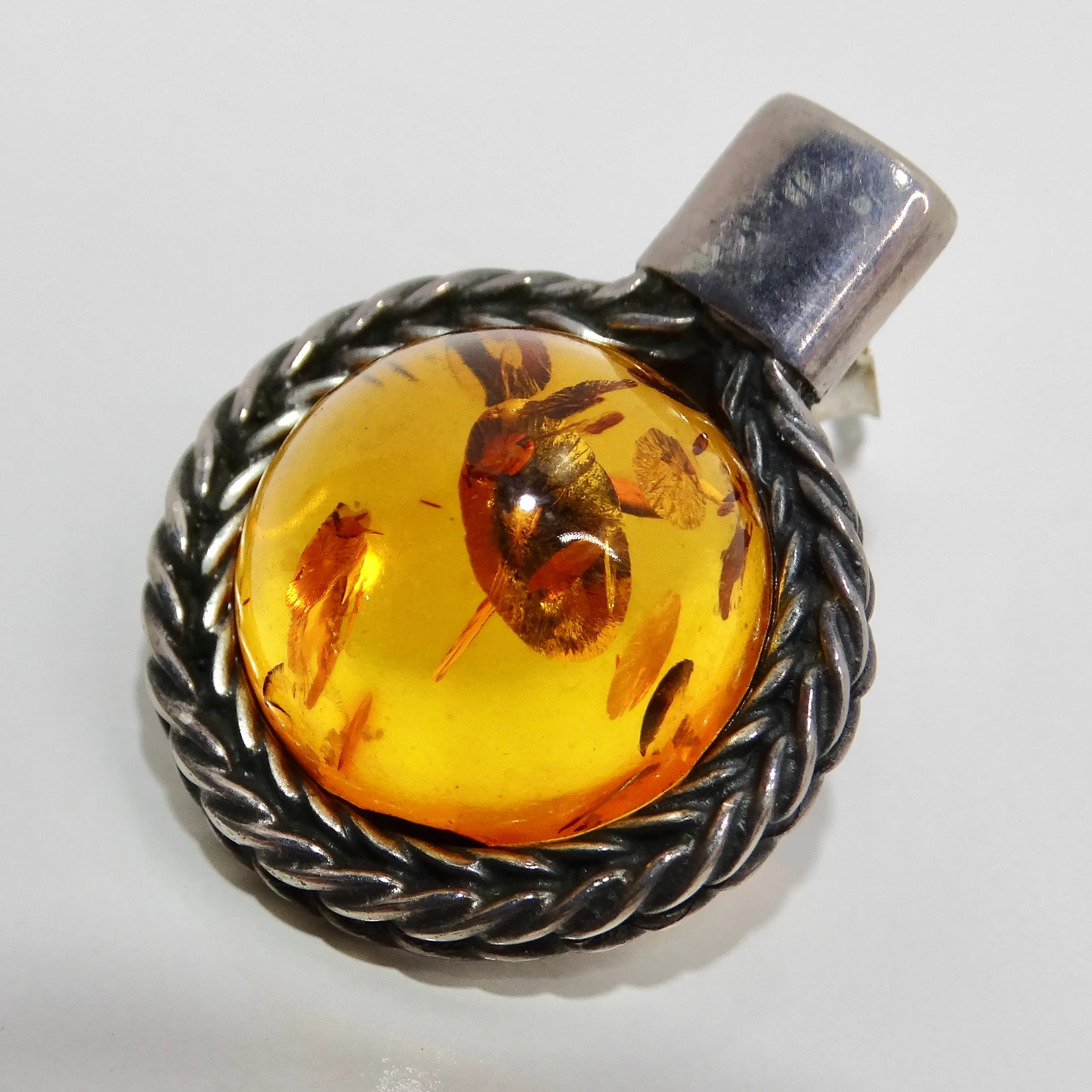 1960s Silver Amber Earrings