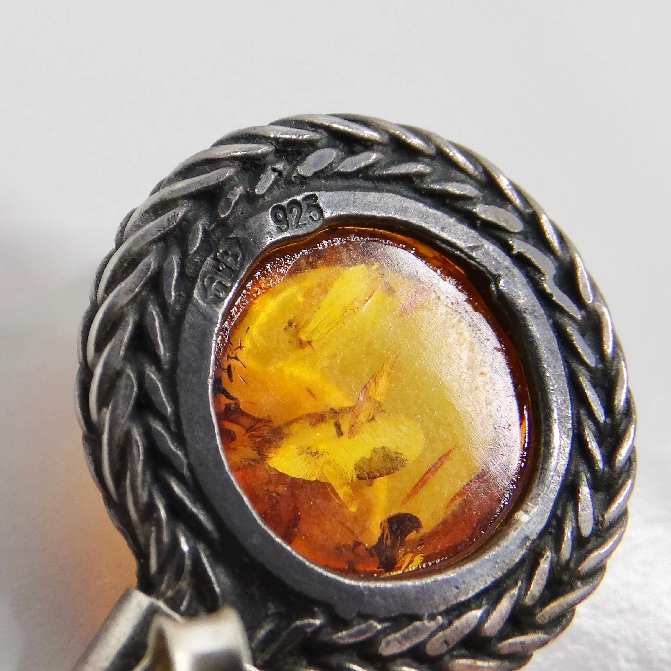1960s Silver Amber Earrings