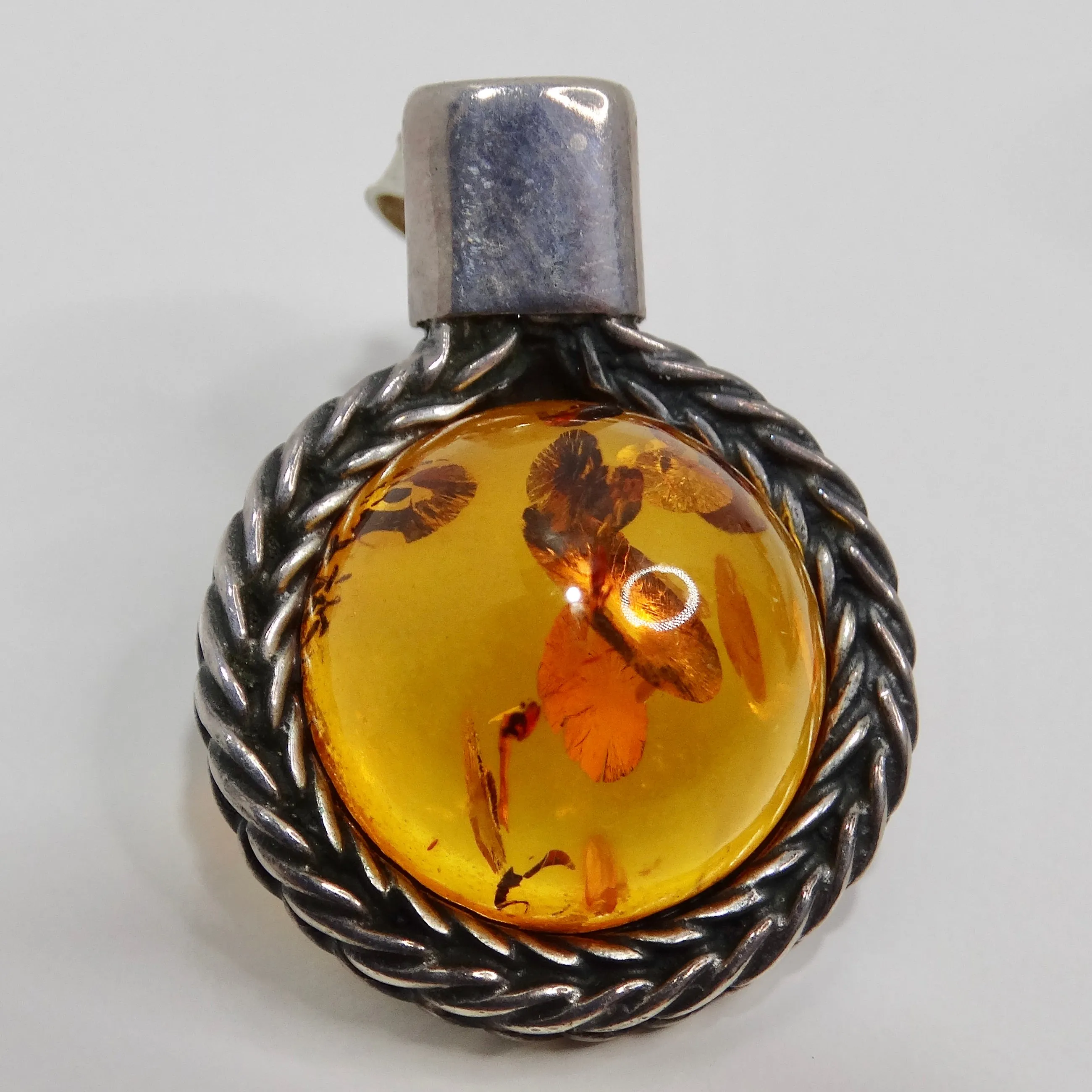 1960s Silver Amber Earrings
