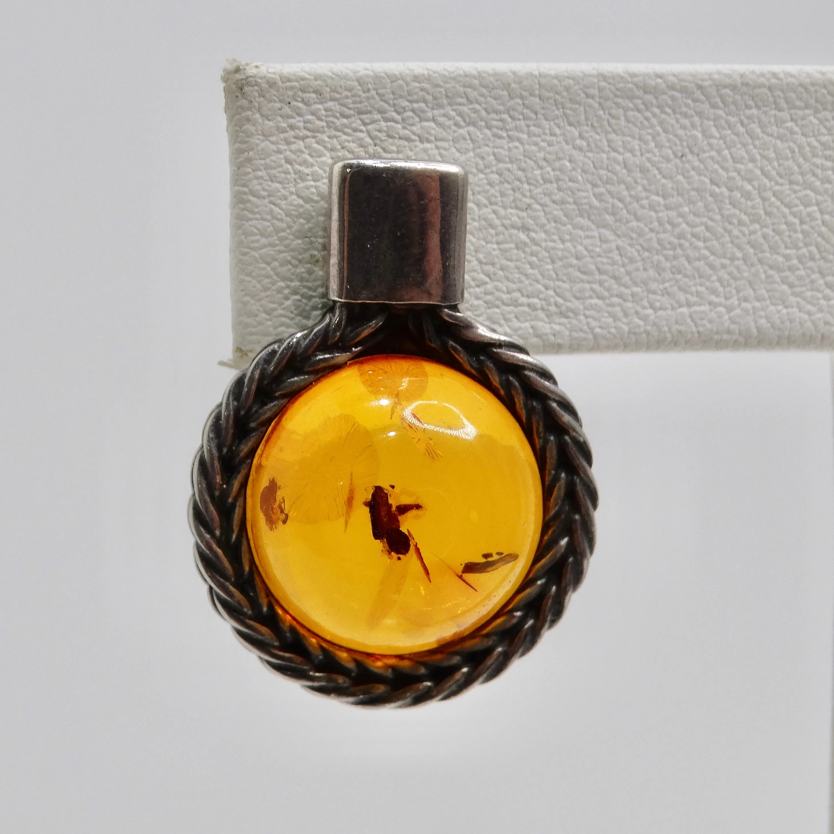 1960s Silver Amber Earrings