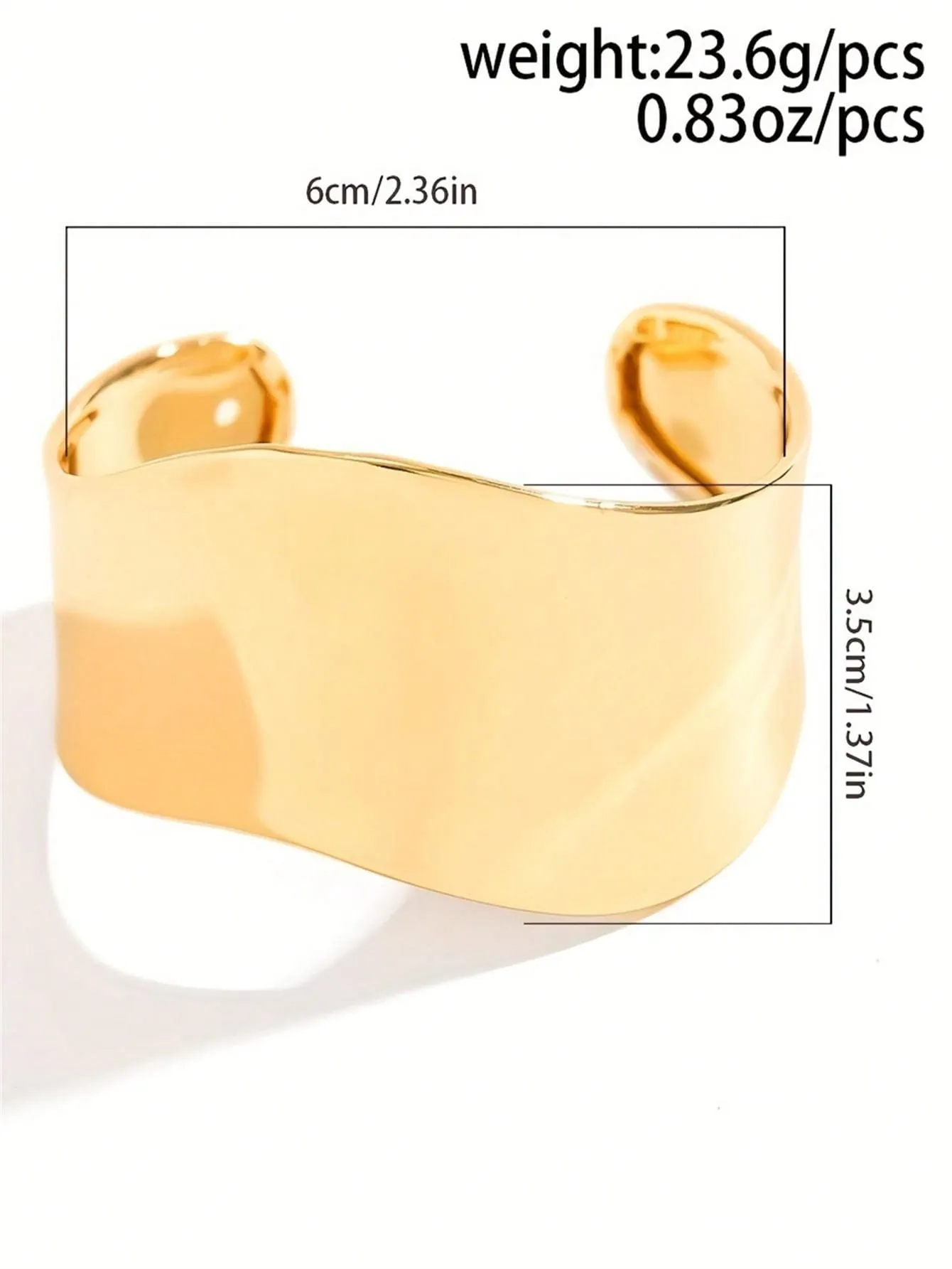 1pc Fashion Minimalist Niche Asymmetrical Wavy Bangle