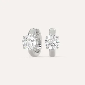 2 carat Round Diamond Hoop Earrings