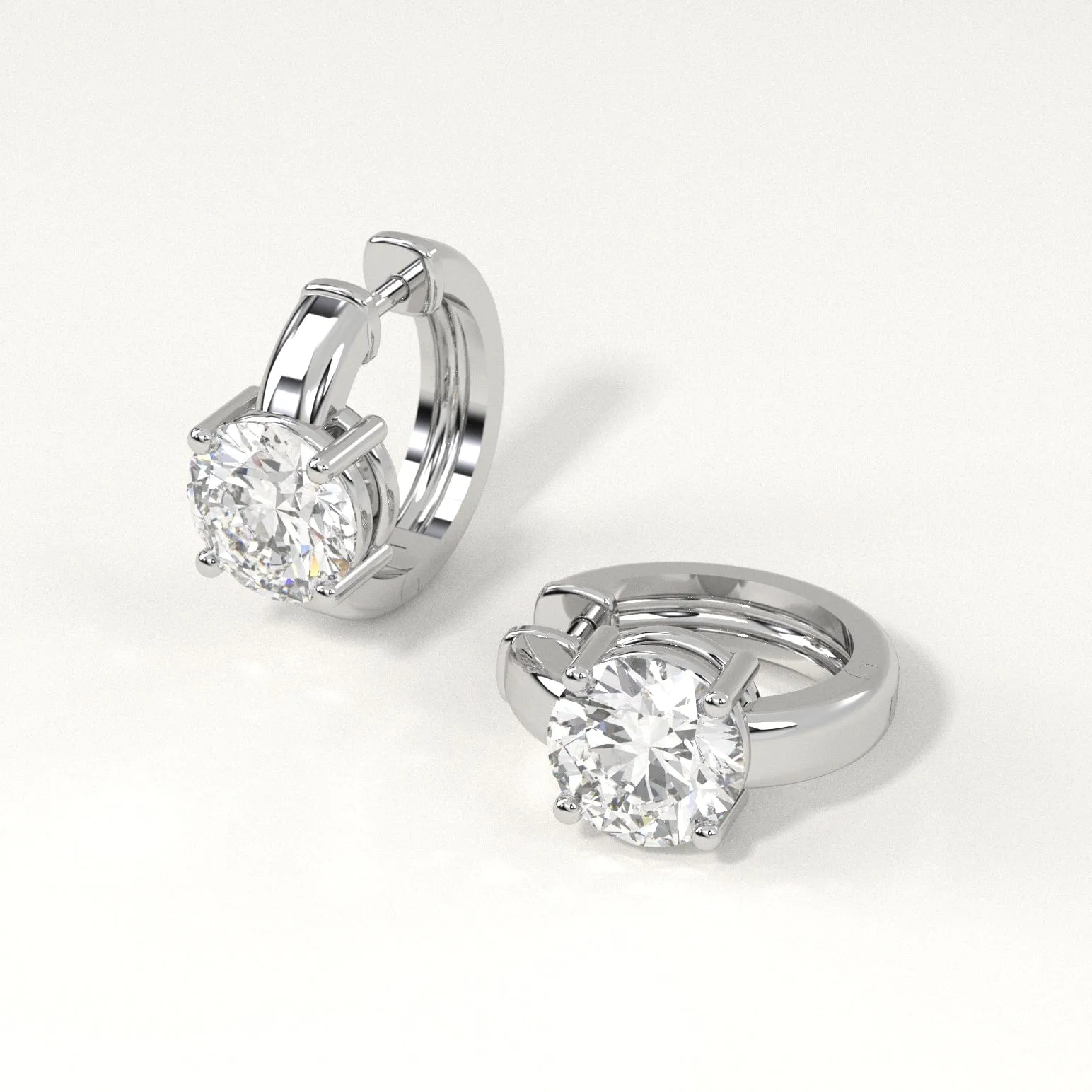 2 carat Round Diamond Hoop Earrings