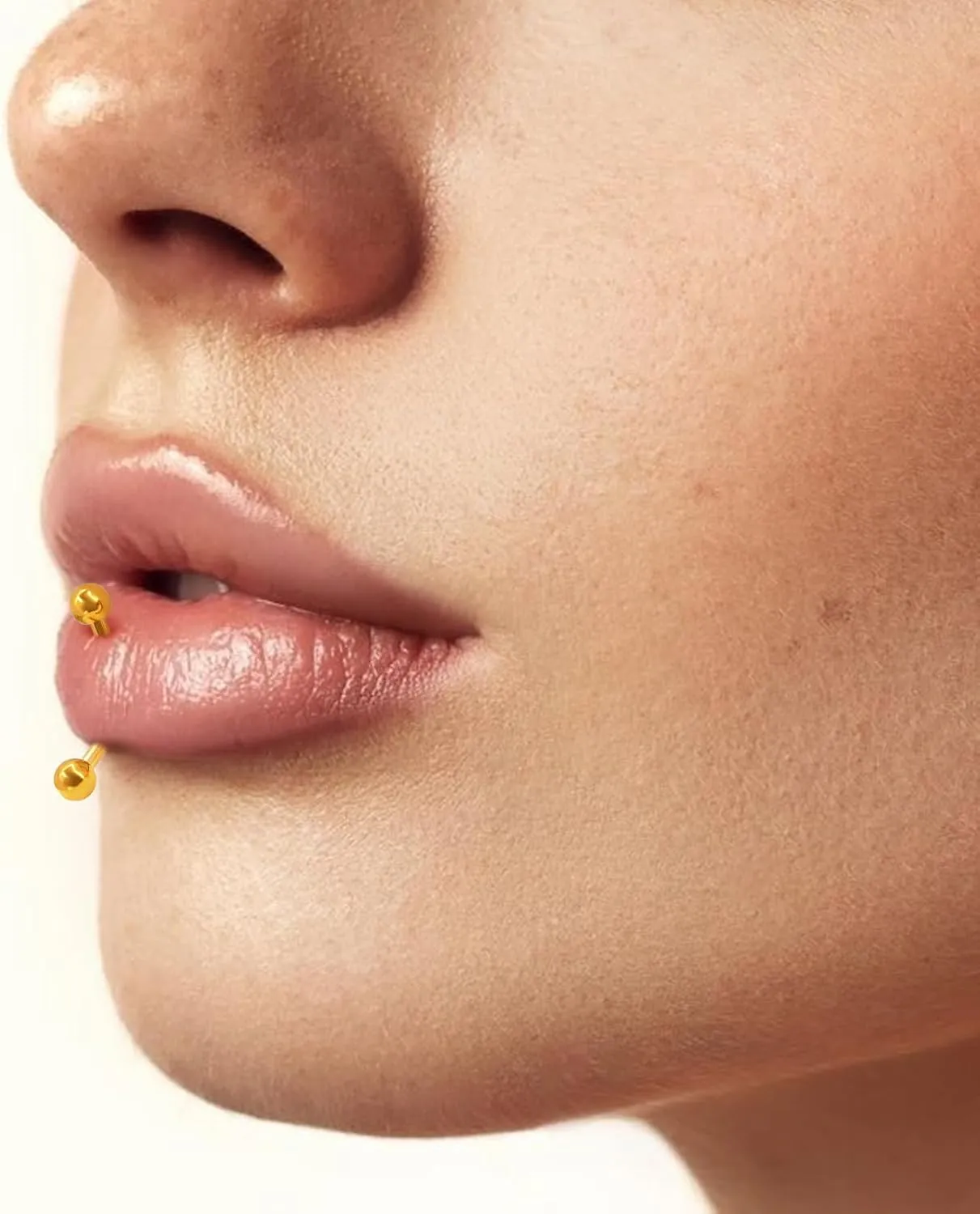 2 Pcs 14k Gold Filled Eyebrow Rings, 16G Threaded Rook Piercing Jewelry, Surgical Steel Vertical Lip Labret Belly Tongue Ring Daith Earring Curved Barbells