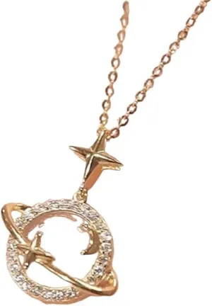 2025New Planet Opal Pendant Necklace Chain Stainless Steel Geometric Chokers Necklaces Women's Simple Jewelry DANS04816