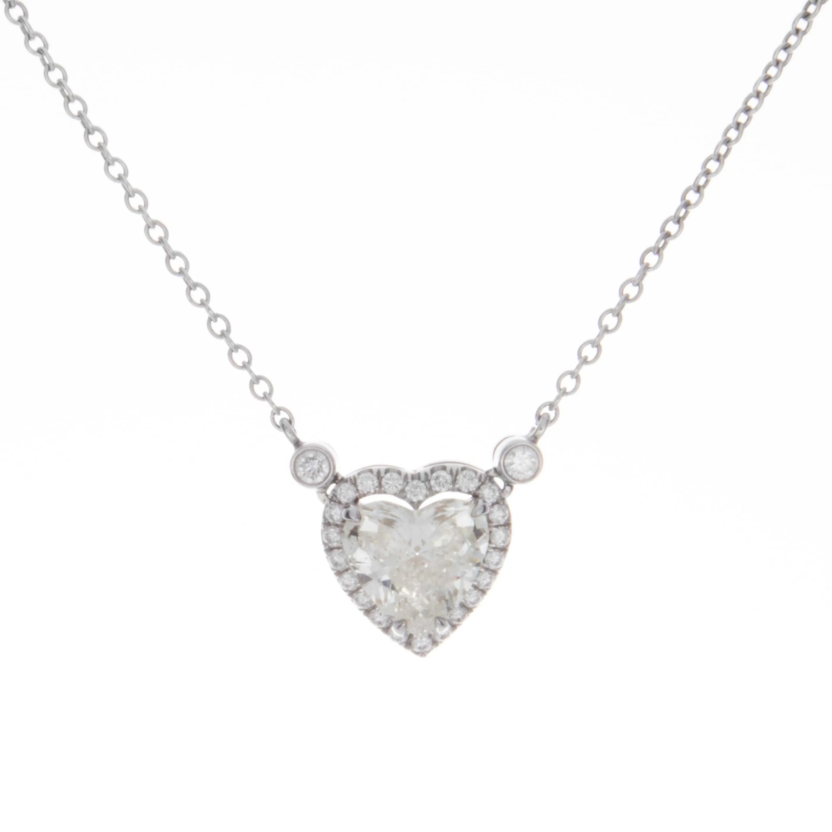2.21ct Heart Shape Diamond Necklace J-K, SI3