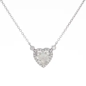 2.21ct Heart Shape Diamond Necklace J-K, SI3