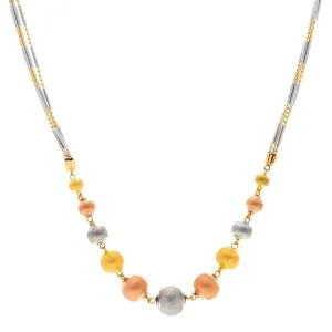 22K Multi Tone Gold Necklace W/ Colorful Pin-Pricked Gold Ball Arrangement