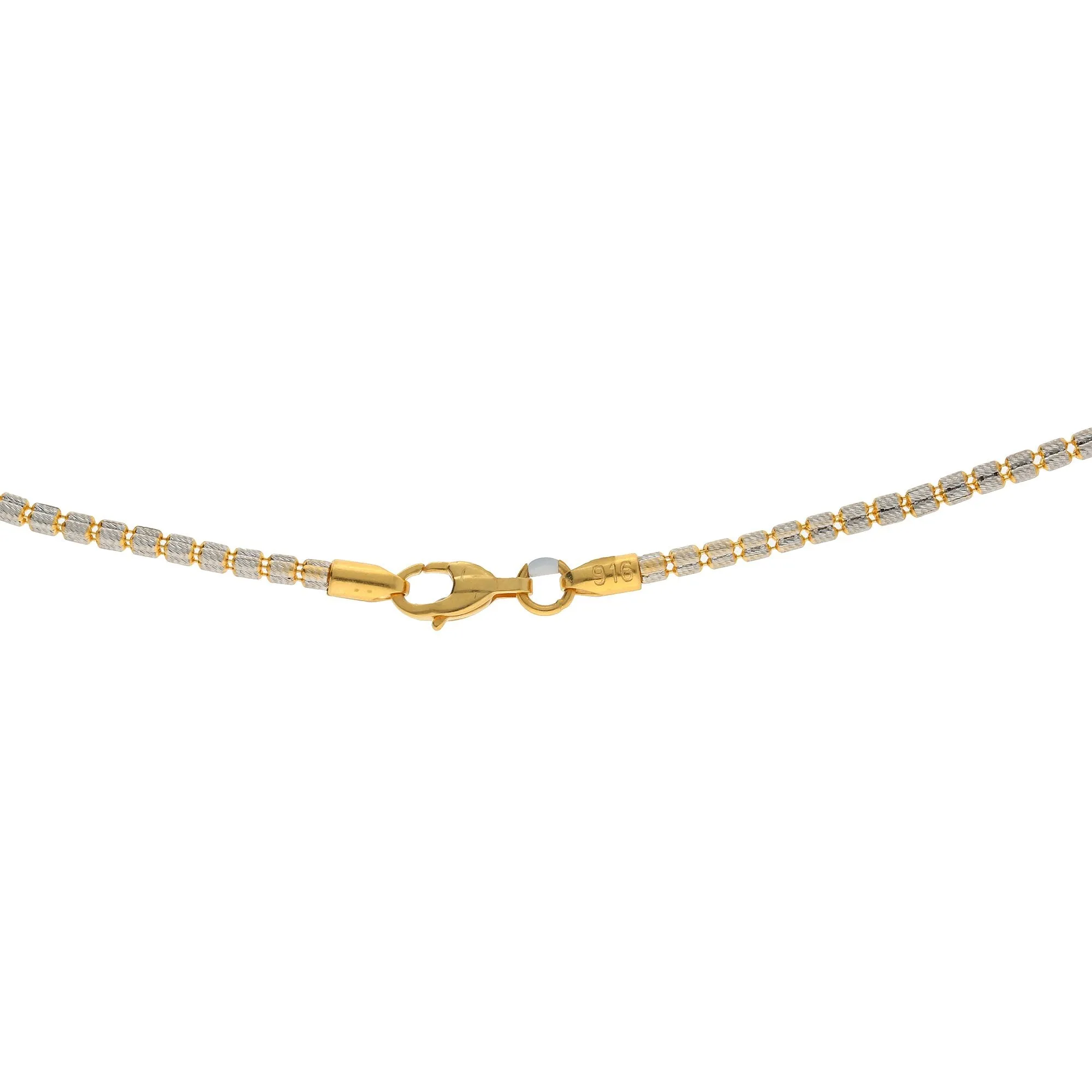 22K Multi Tone Gold Necklace W/ Colorful Pin-Pricked Gold Ball Arrangement