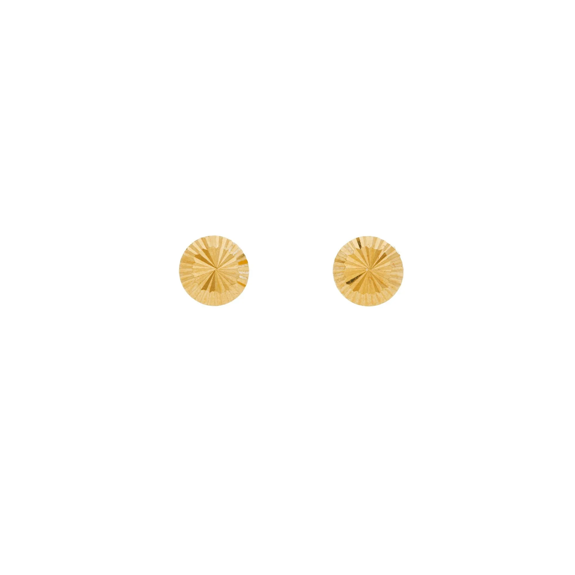 22K Yellow Gold Flat Ribbed Studs
