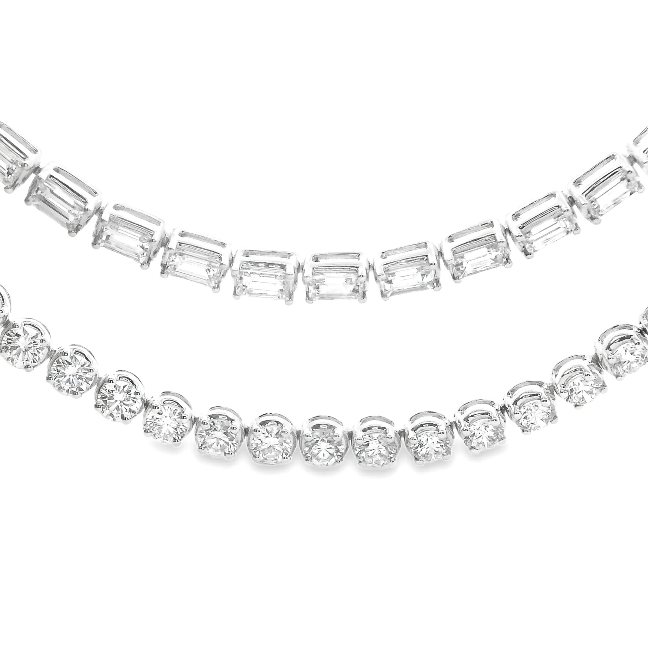 26.56ct 18k White Gold Diamond Double Necklace