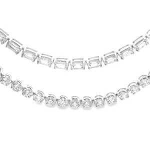 26.56ct 18k White Gold Diamond Double Necklace