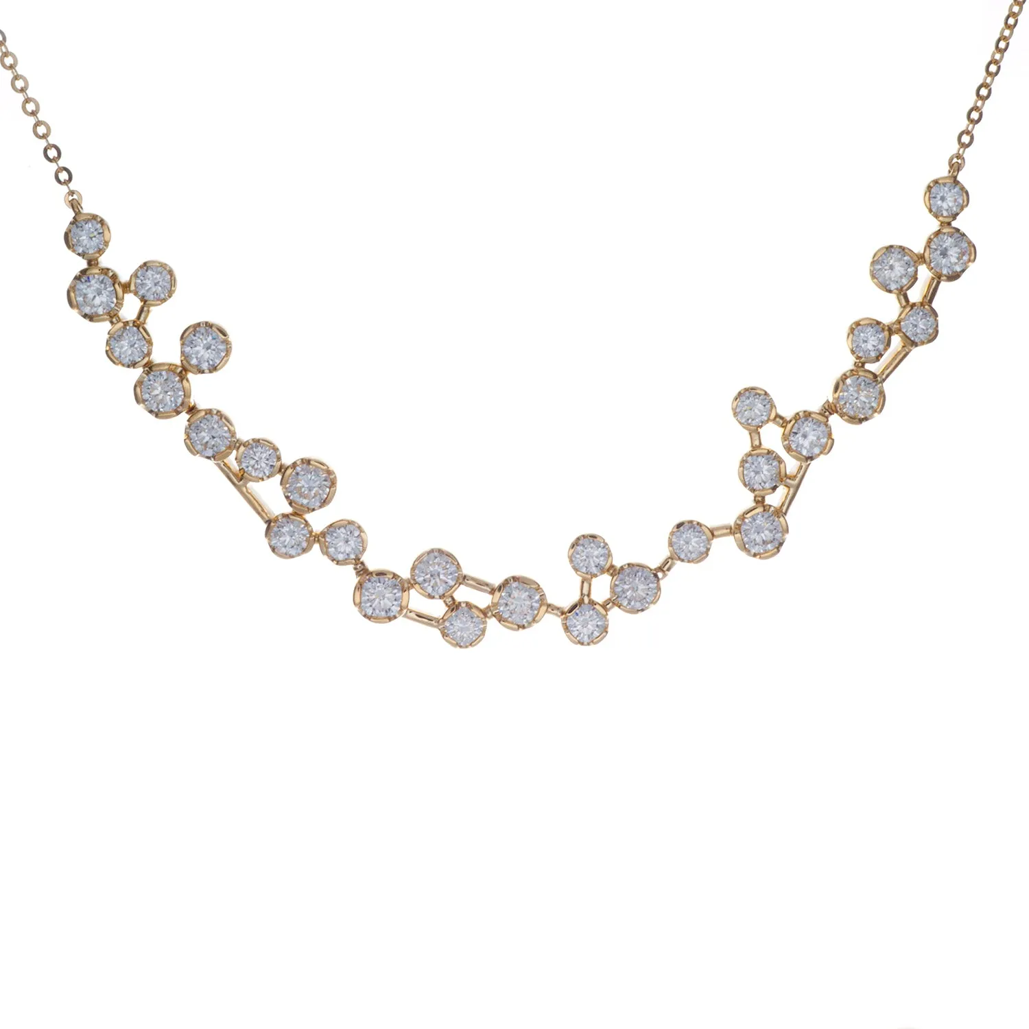 2.97ct 14k Yellow Gold Diamond Necklace