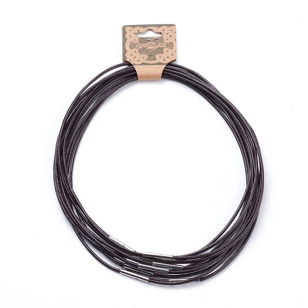 2mm Leather Necklace (40cm) - Brown