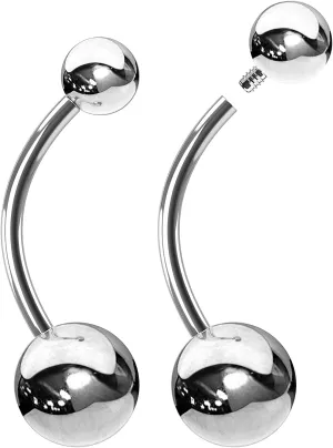 2pcs EVONIX G23 Implant Grade Titanium Internal Thread Belly Button Rings - Sexy Belly Rings for Women Internally Threaded - 14g Gauge Barbell Basic Non Dangle - Hypoallergenic Navel Piercing Jewelry for Sensitive Skin (Choose Bar Length)