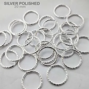 30 PIECES PACK' 20 MM APPROX' THICK OPEN HARD JUMP RINGS/CIRCULAR LINKS USED IN MAKING DIY JEWELLERY ACCESORY