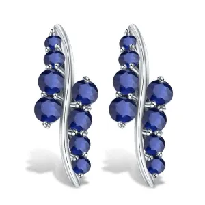 3.0Ct Natural Blue Sapphire Gemstone Earrings
