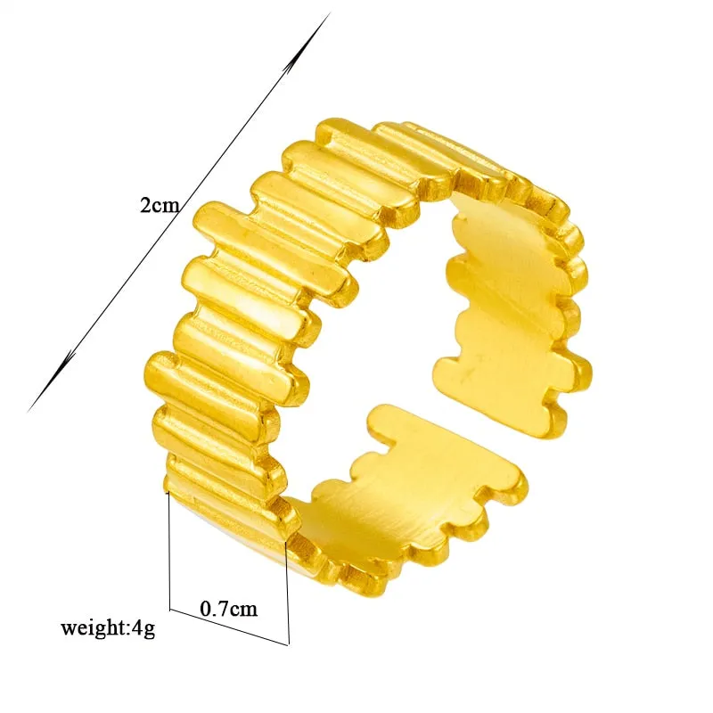 316L Stainless Steel Irregular Geometry Ring For Women