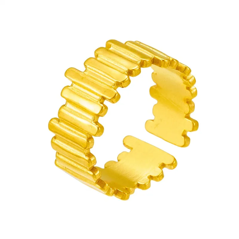316L Stainless Steel Irregular Geometry Ring For Women