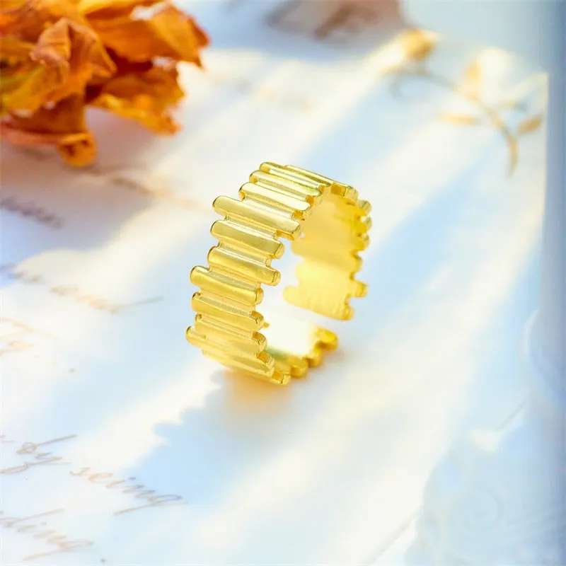 316L Stainless Steel Irregular Geometry Ring For Women