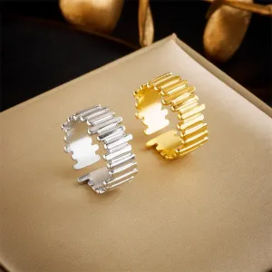 316L Stainless Steel Irregular Geometry Ring For Women