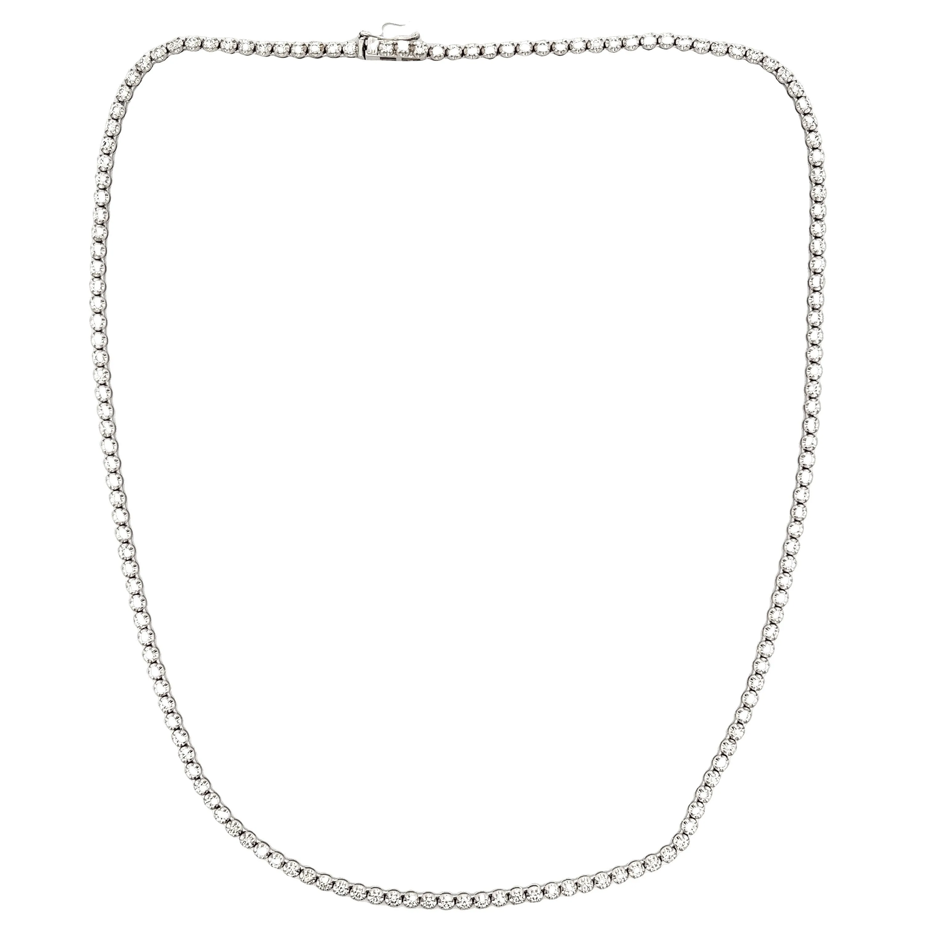 3.87ct 14k White Gold Diamond Tennis Necklace