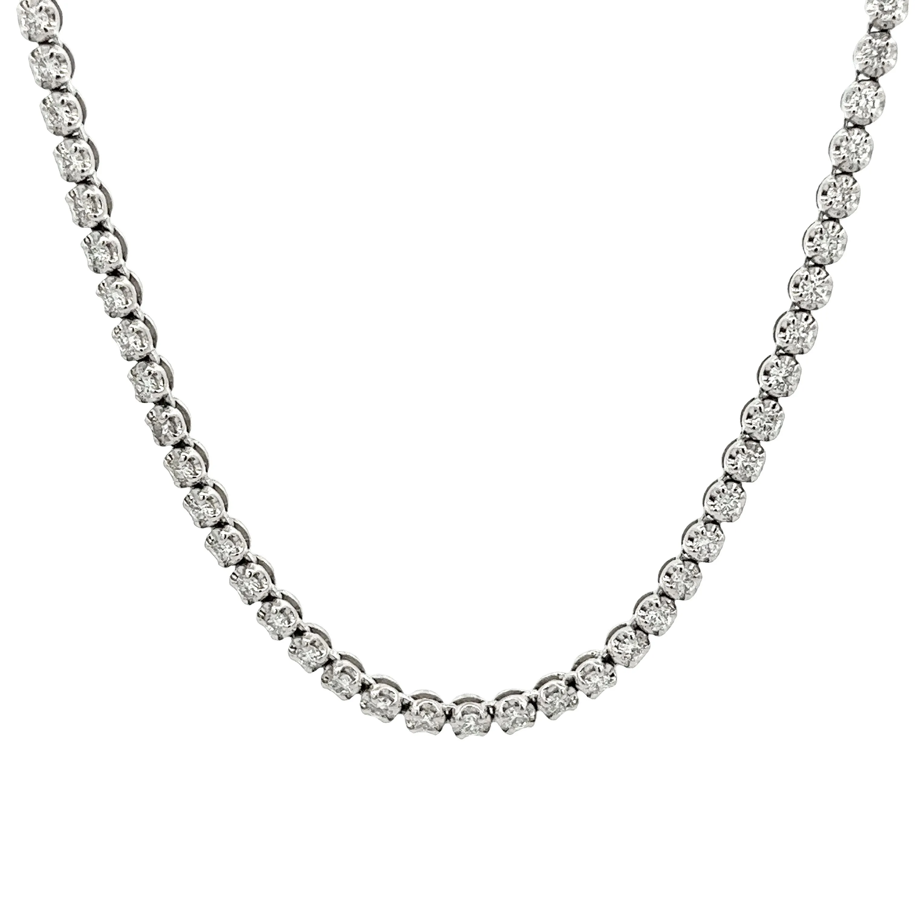 3.87ct 14k White Gold Diamond Tennis Necklace