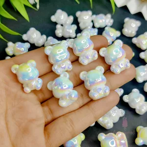 3D Holographic Bear Beads - White