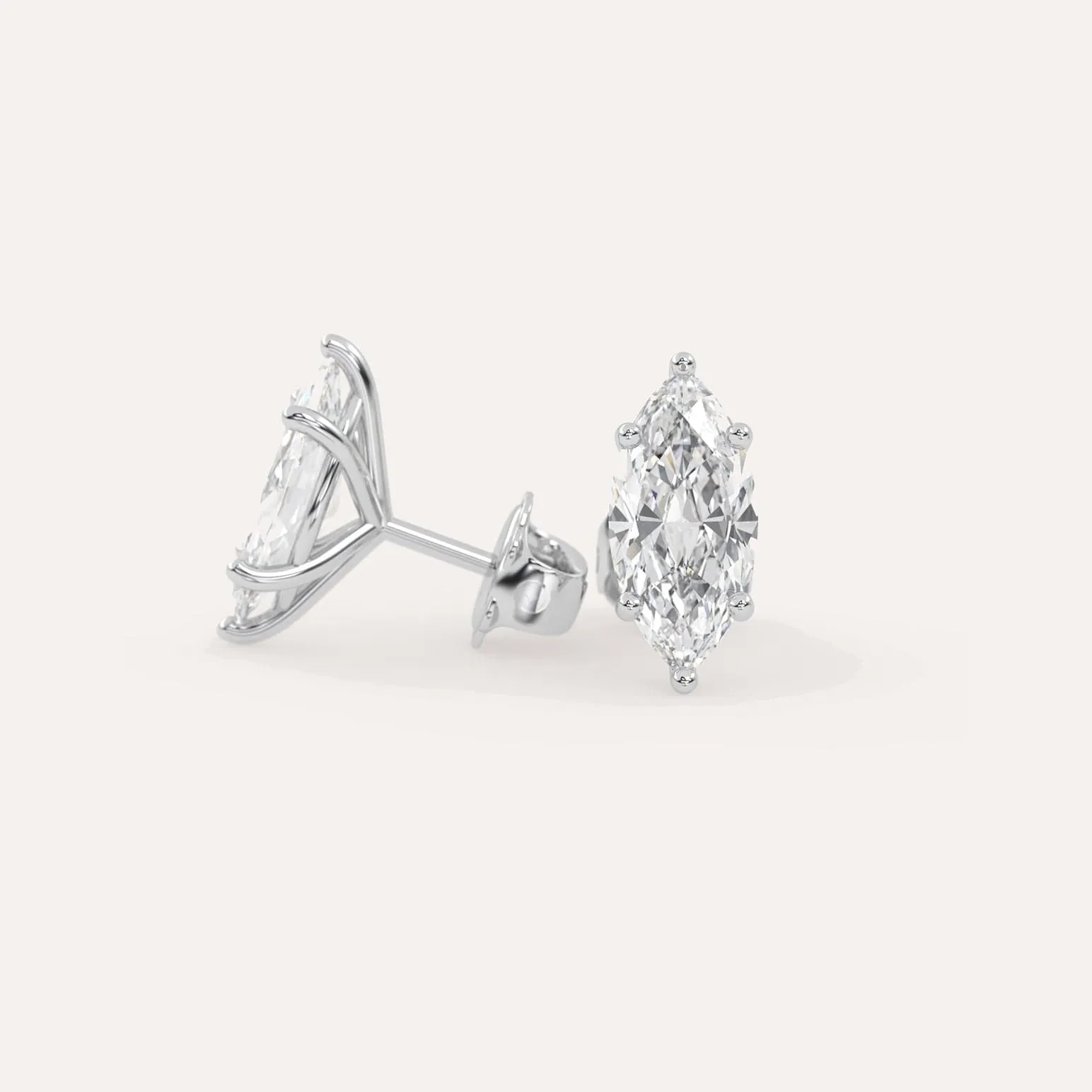 4 carat Marquise Diamond Stud Earrings