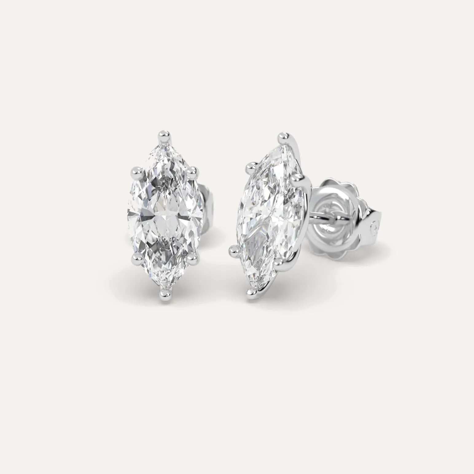 4 carat Marquise Diamond Stud Earrings