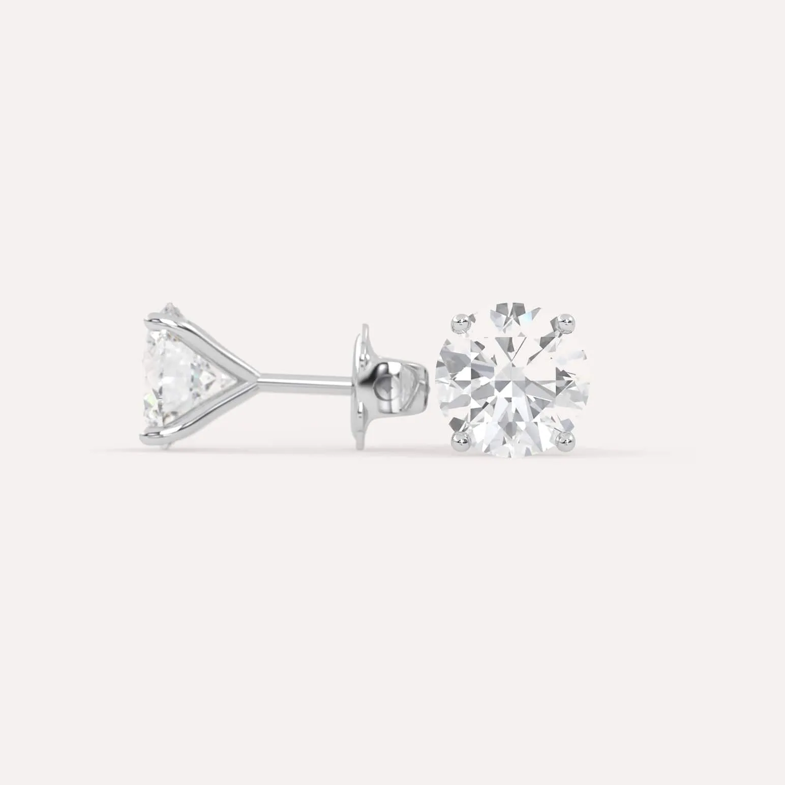 4 carat Round Diamond Stud Earrings