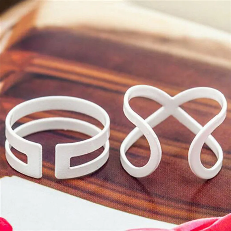 4PCS set of Mid knuckle Vintage Punk Carved Lucky Rings for Women