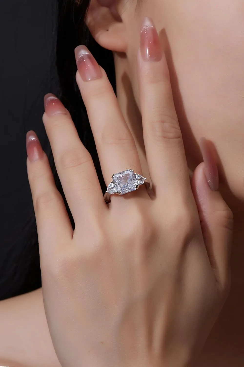 5 CT Diamond Rings for Women, Engagement Rings,Princess Cut Ring 925 Sterling Silver Simulated Diamond Jewelry(ClearYellowPink) with Gift Box