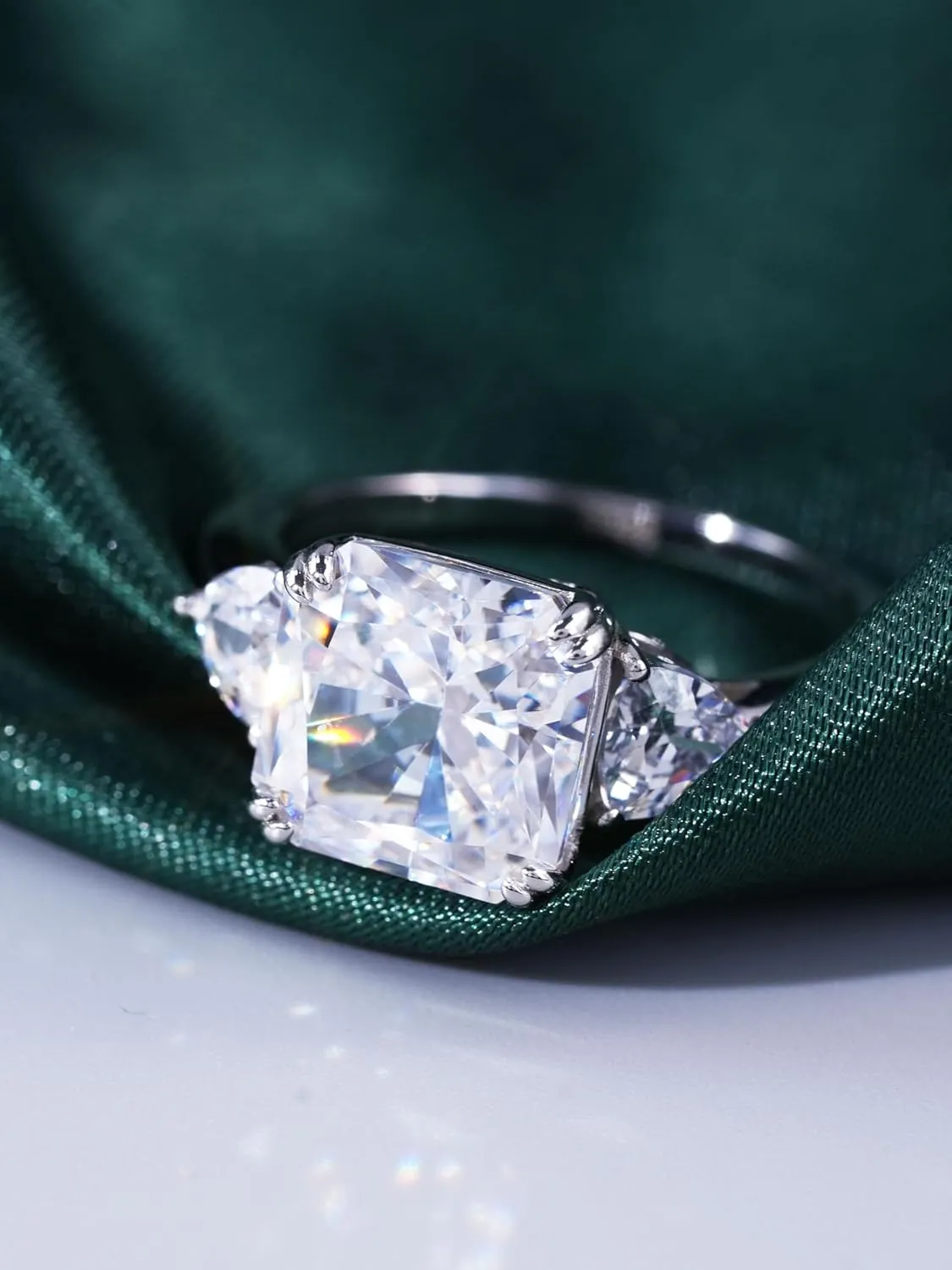5 CT Diamond Rings for Women, Engagement Rings,Princess Cut Ring 925 Sterling Silver Simulated Diamond Jewelry(ClearYellowPink) with Gift Box