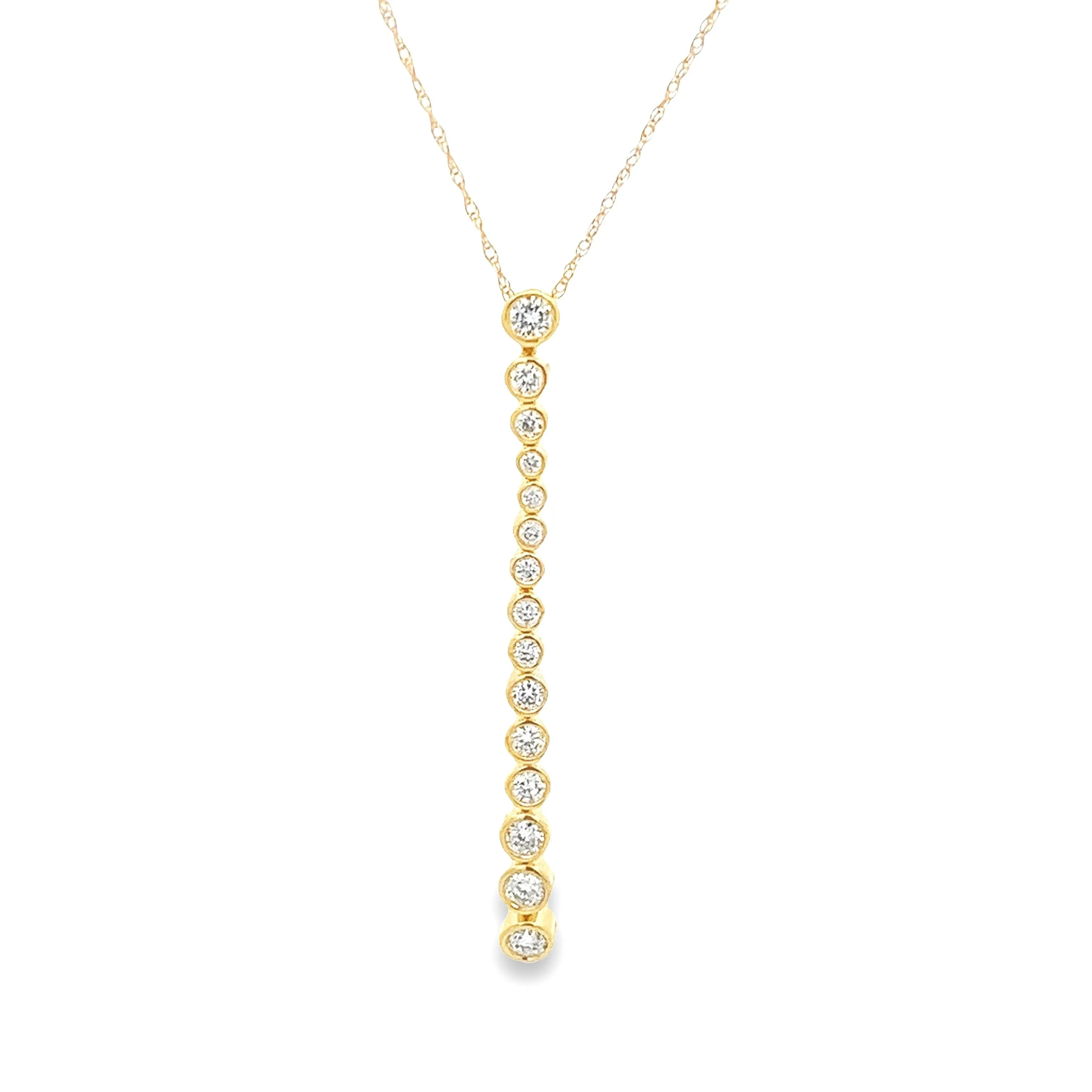 .50ct 14k Yellow Gold Stick Pendant
