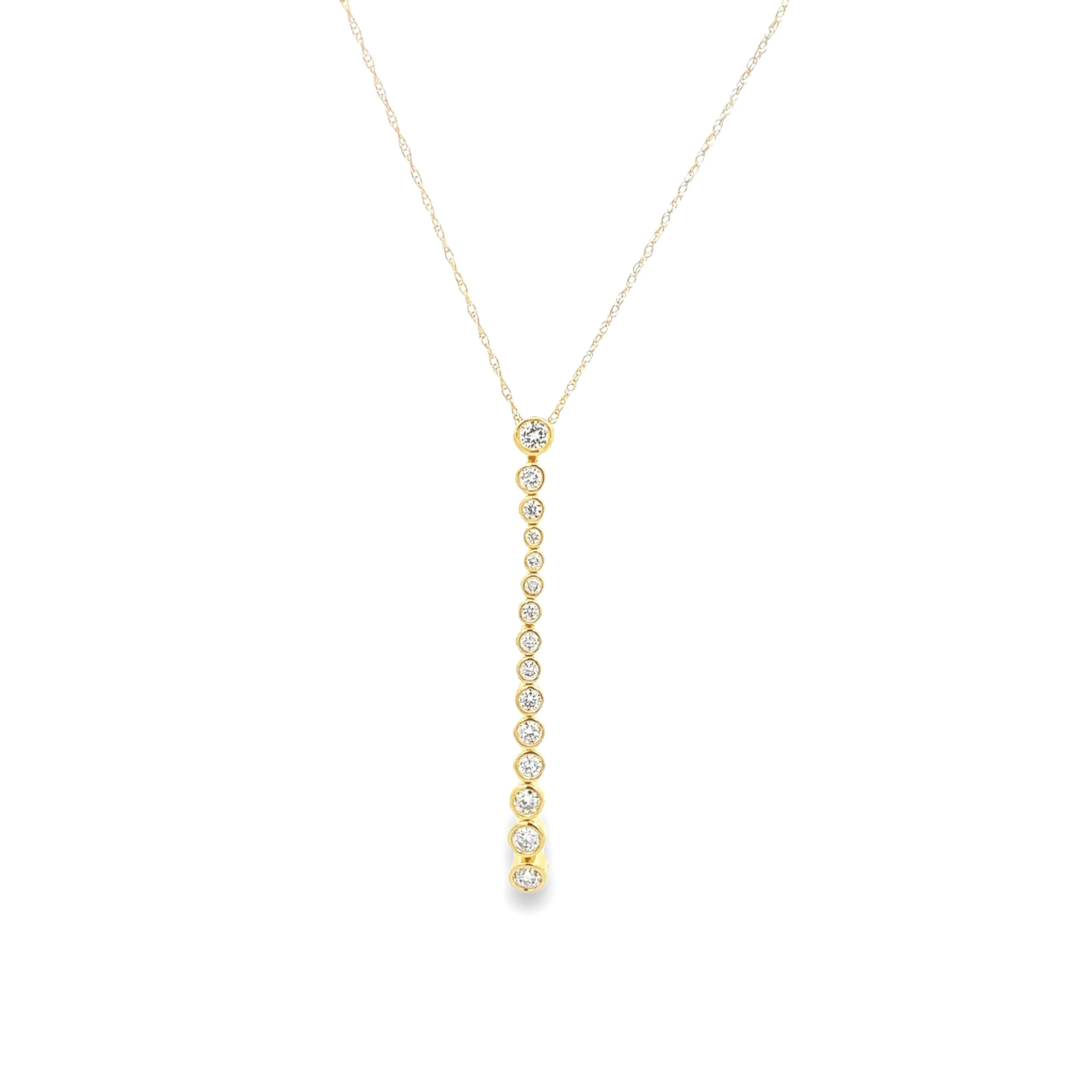 .50ct 14k Yellow Gold Stick Pendant