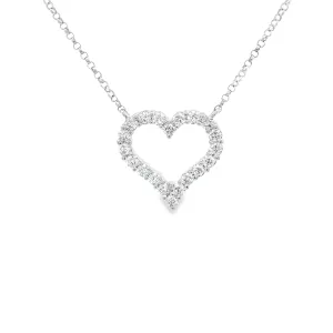 .52ct 18k White Gold Diamond Heart Necklace